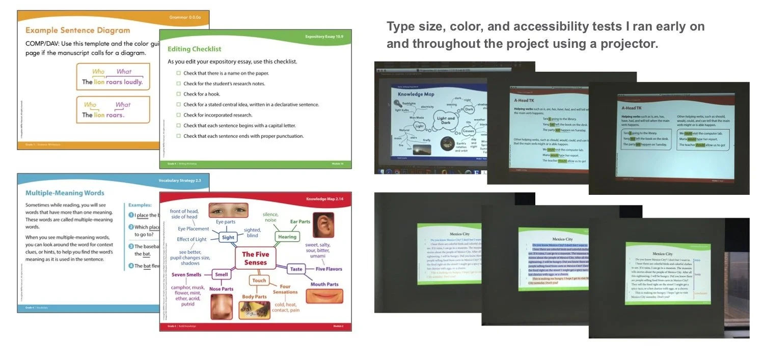 Static PDF files for teachers to project to the whole class. 