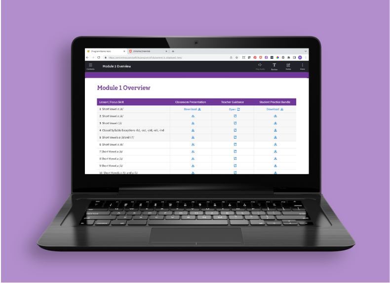 UI Design: Literacy Resources