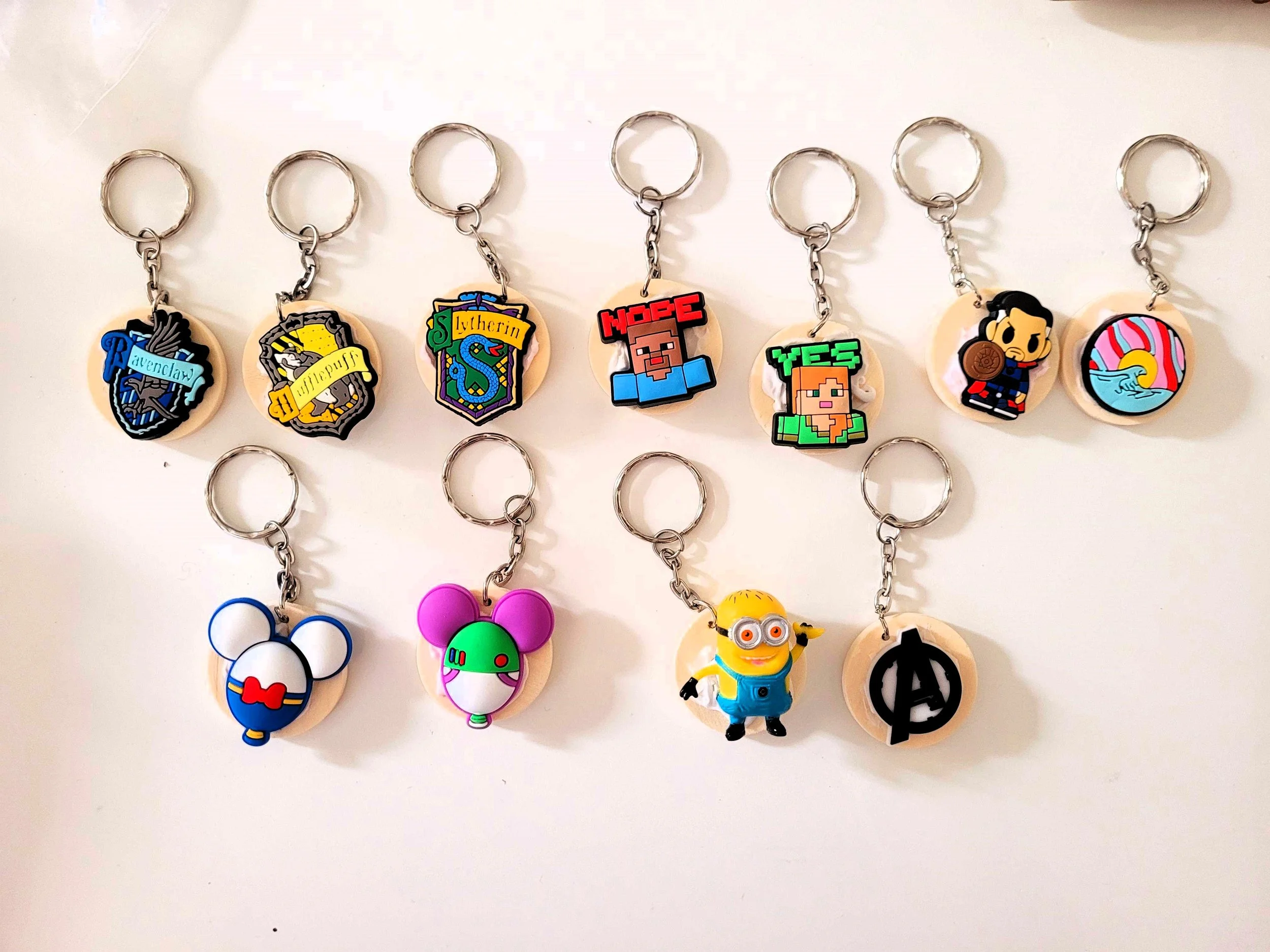 Lot de 5 porte clés colle crème personnalisés