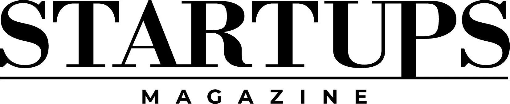 A logo for STARTUPS MAGAZINE featuring the word STARTUPS in large, bold, black capital letters, with a smaller word MAGAZINE underneath, separated by a horizontal line.