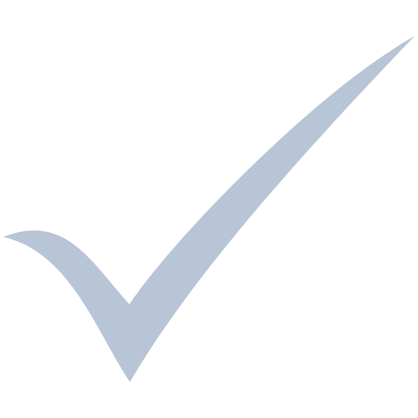 A light blue check mark on a black background.