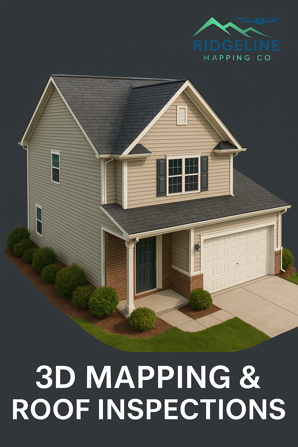 Detailed 3D roof inspection image by RidgeLine Mapping Co. using drone technology for safe and accurate property assessments, insurance documentation, and structural analysis in Tennessee, Georgia, Alabama, North Carolina, and South Carolina