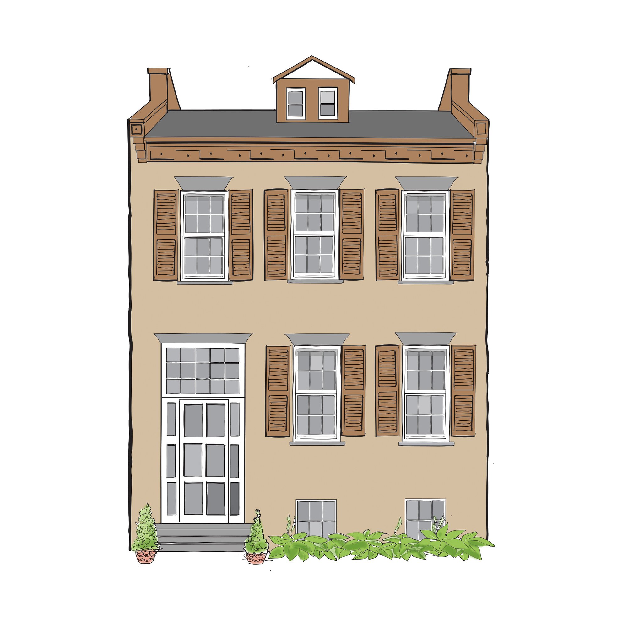 Illustration of an Georgian style house