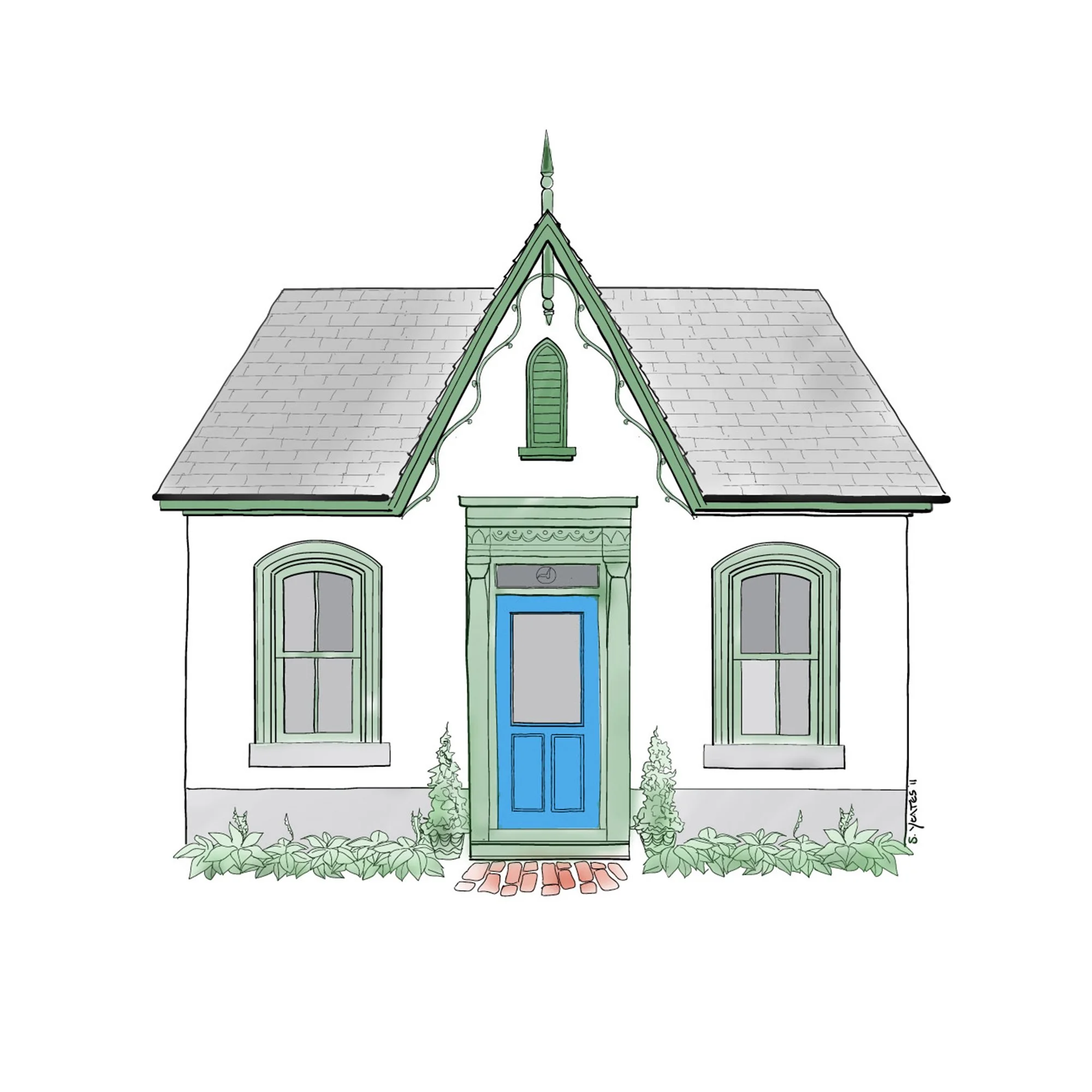 Illustration of an Workers Cottage style house