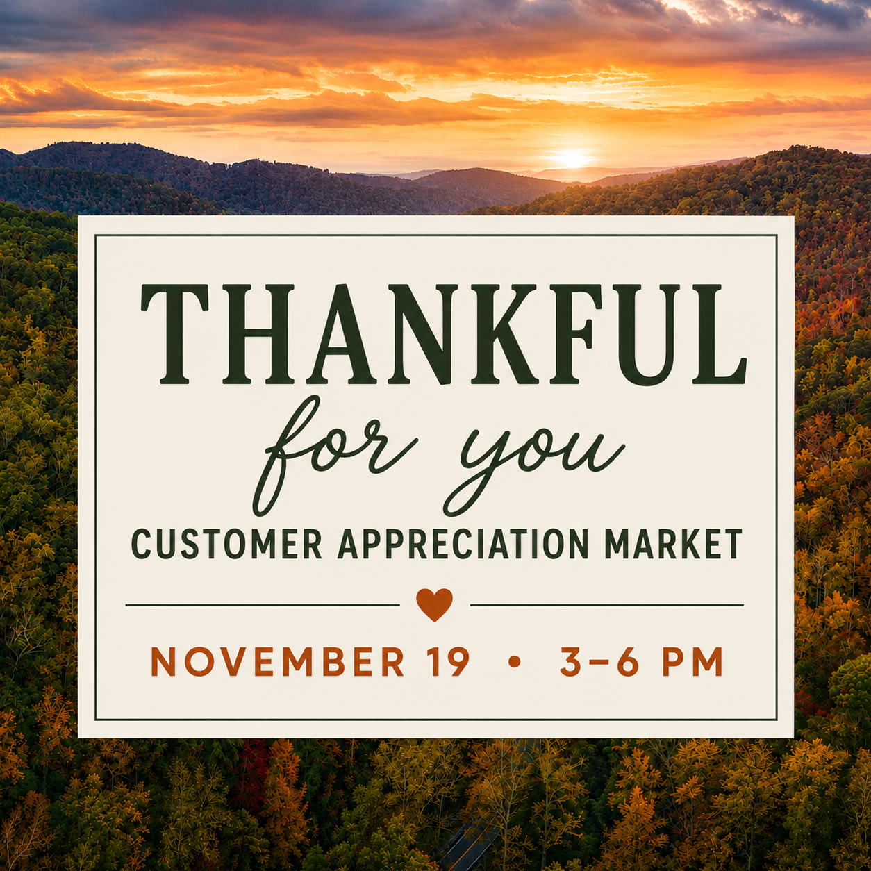 Thankful for You: Customer Appreciation Market