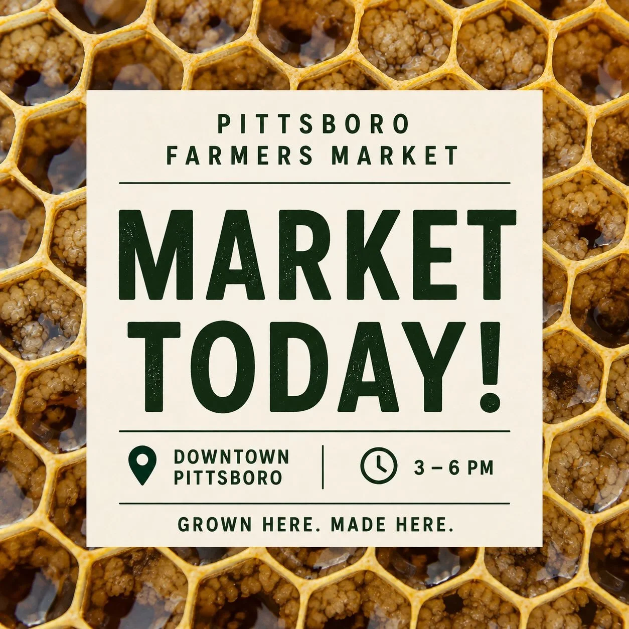 Market day in Pittsboro! 🌿

Come stock up for the week, grab something good to eat, and hang around for some music from the Haw River Crawdaddies.

3&ndash;6 PM today in Downtown Pittsboro. See you there!

#pittsborofarmersmarket #pittsboronc #chath
