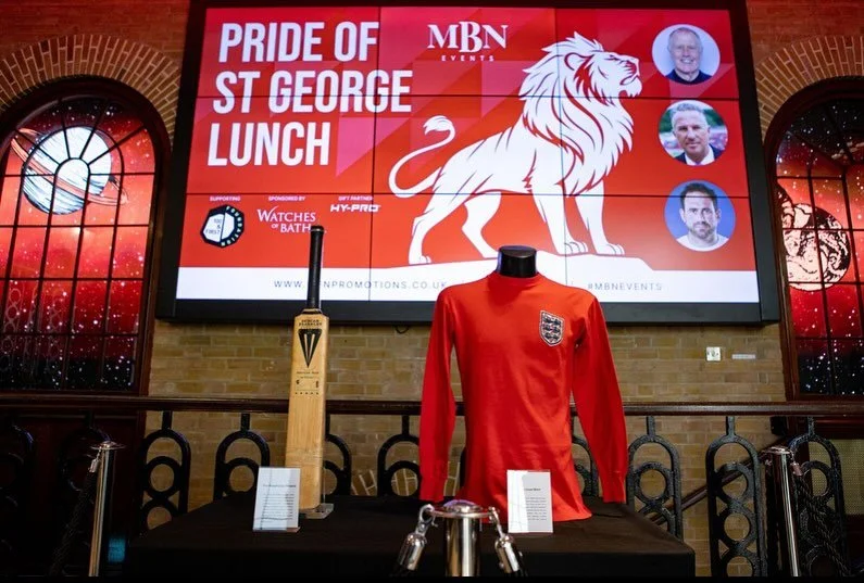 A look back on last Fridays fantastic St George&rsquo;s Lunch @thebreweryvenue sponsored by @watchesofbath 

A brilliant day with English sporting icons Sir Geoff Hurst &amp; Lord Ian Botham plus special guest @jason_carl_fox. Followed by Laura Wrigh