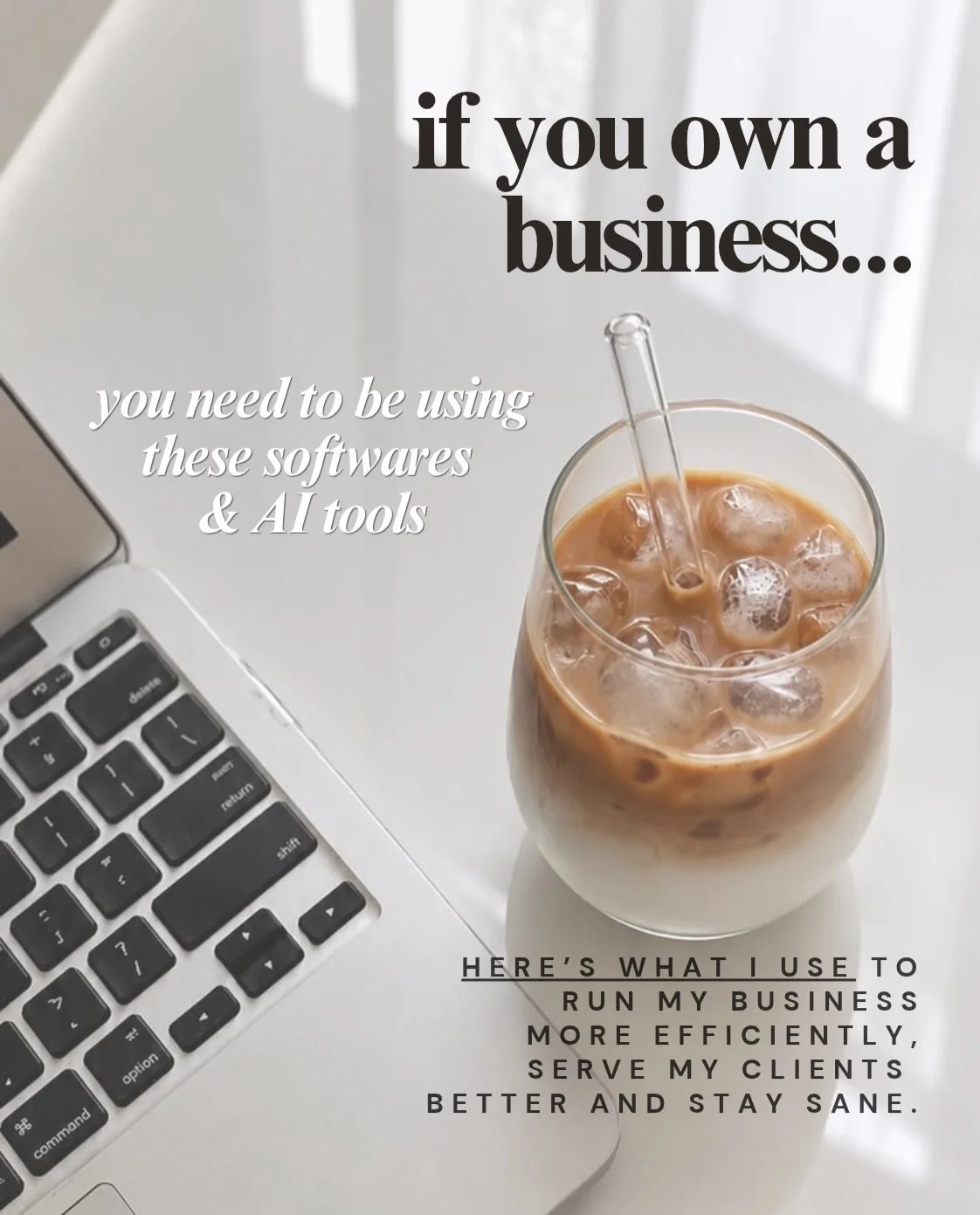 These programs keep me sane ✨ What am I missing?! Let me know your favorite softwares, subscriptions and tools ⚒️ for operating marketing and business functions! 

Honorable mention: Honeybook for my contracts and invoices. 

Honorable mention: Chat 