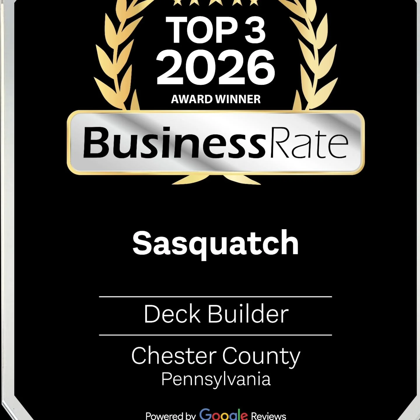 Apparently the Sasquatch has officially been spotted. 🏔️

Top 3 Deck Builders in Chester County for 2026.

Not bad for a crew that spends most days covered in sawdust arguing about beam details and deck layouts.

Huge thanks to everyone who trusted 