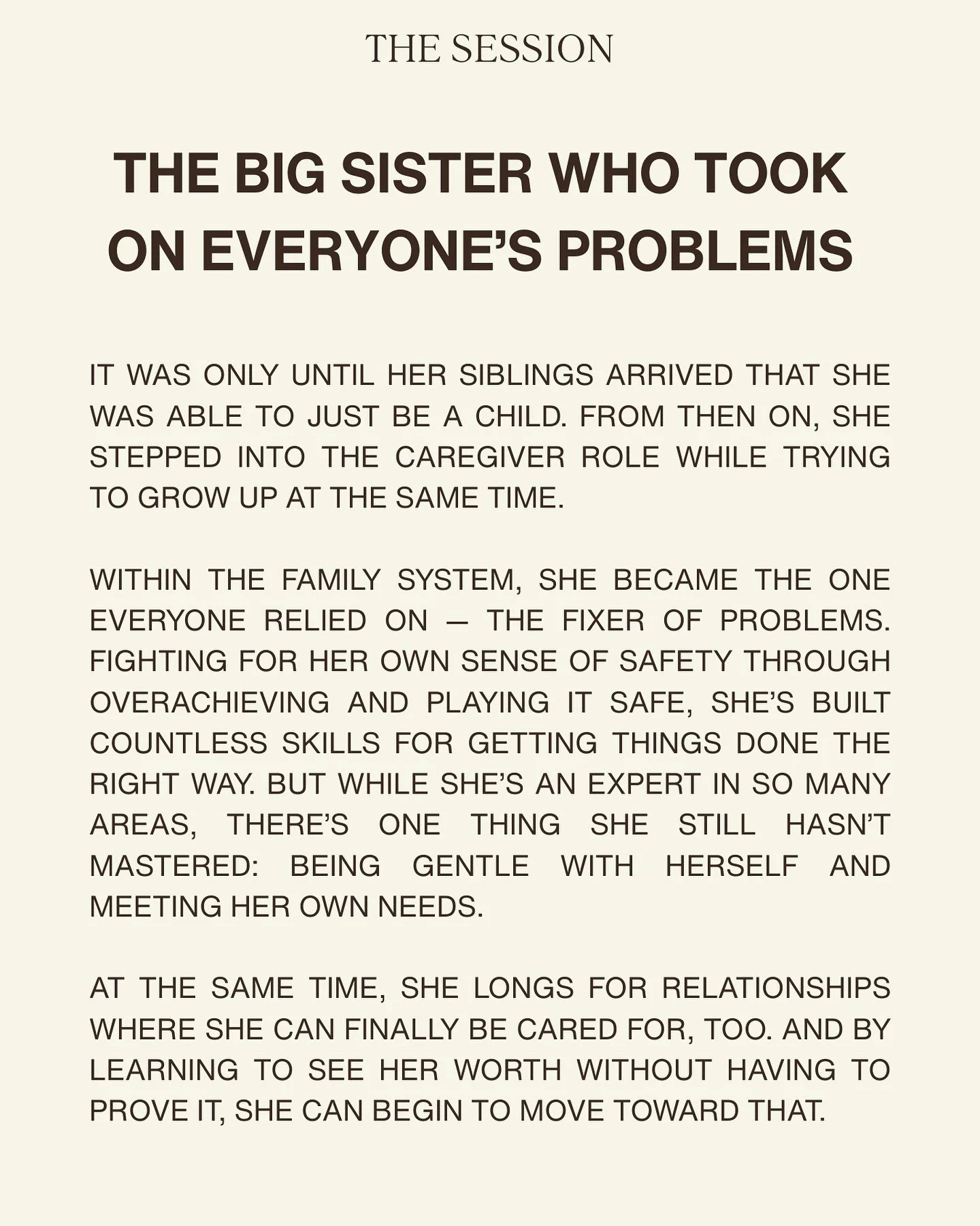 For the big sisters who took on caregiver roles. I see you 🤎 
-
#psychologistsofinstagram #healingjourney #holisticpsychology #holistichealer
