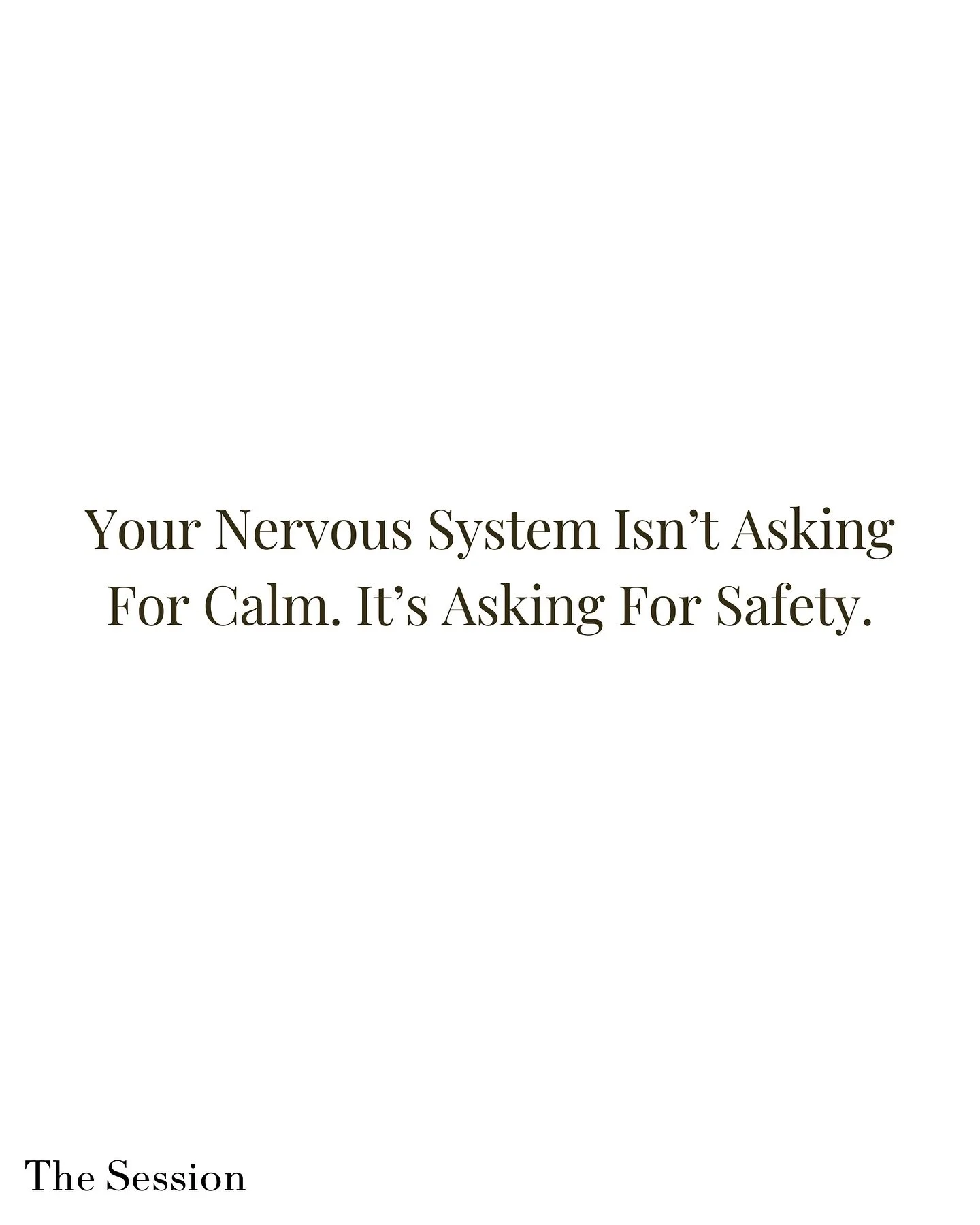 The nervous system doesn&rsquo;t need more techniques for calm. It needs to learn that it&rsquo;s safe.

#nervoussystem #nervoussystemhealing #safety #anxiety #dysregulation #nervoussystemregulation #somatichealing #subconscious #mentalhealth #mental