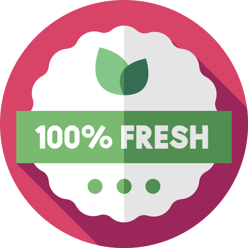 Qualitätssiegel 100% frische Zutaten für Premium Menüs