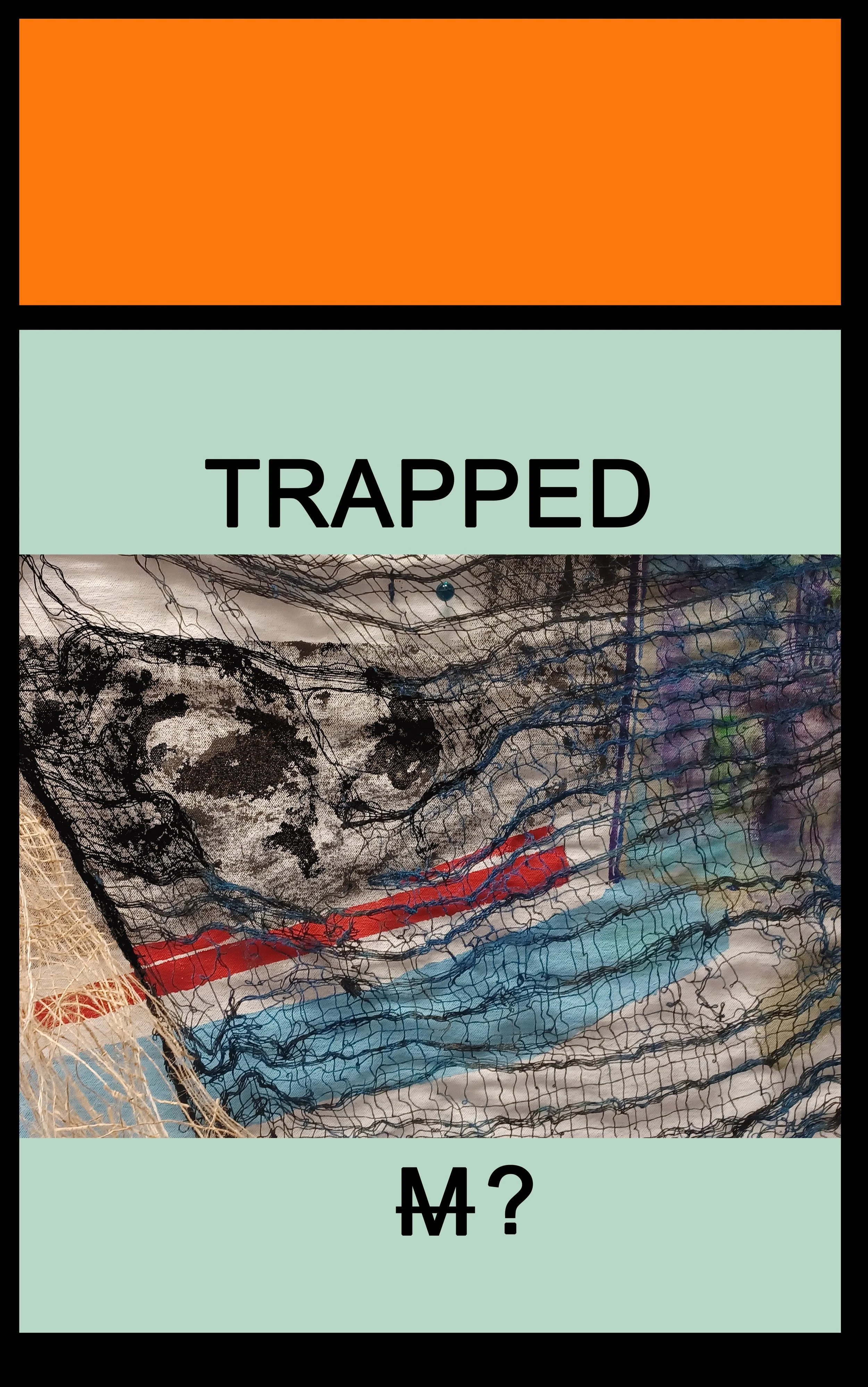 'Trapped' photomontage digital print on vinyl, 38 x 58cm from Your Move installation, NCAD Works 2025 
Also available as Giclée Print on Hannemule William Turner 27cm x42cm