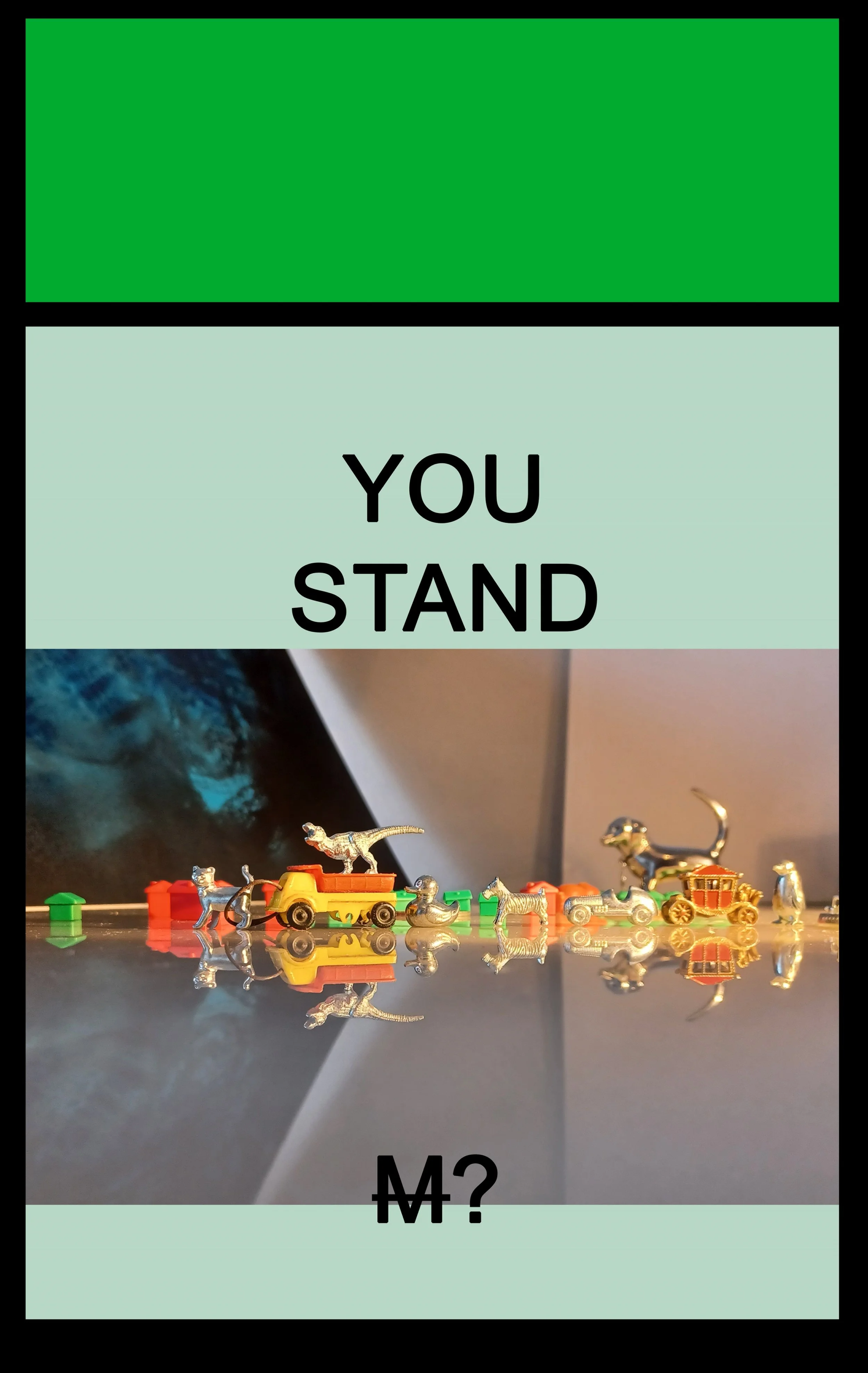 'You stand' photomontage digital print on vinyl, 38 x 58cm from Your Move installation, NCAD Works 2025 
Also available as Giclée Print on Hannemule William Turner 27cm x42cm