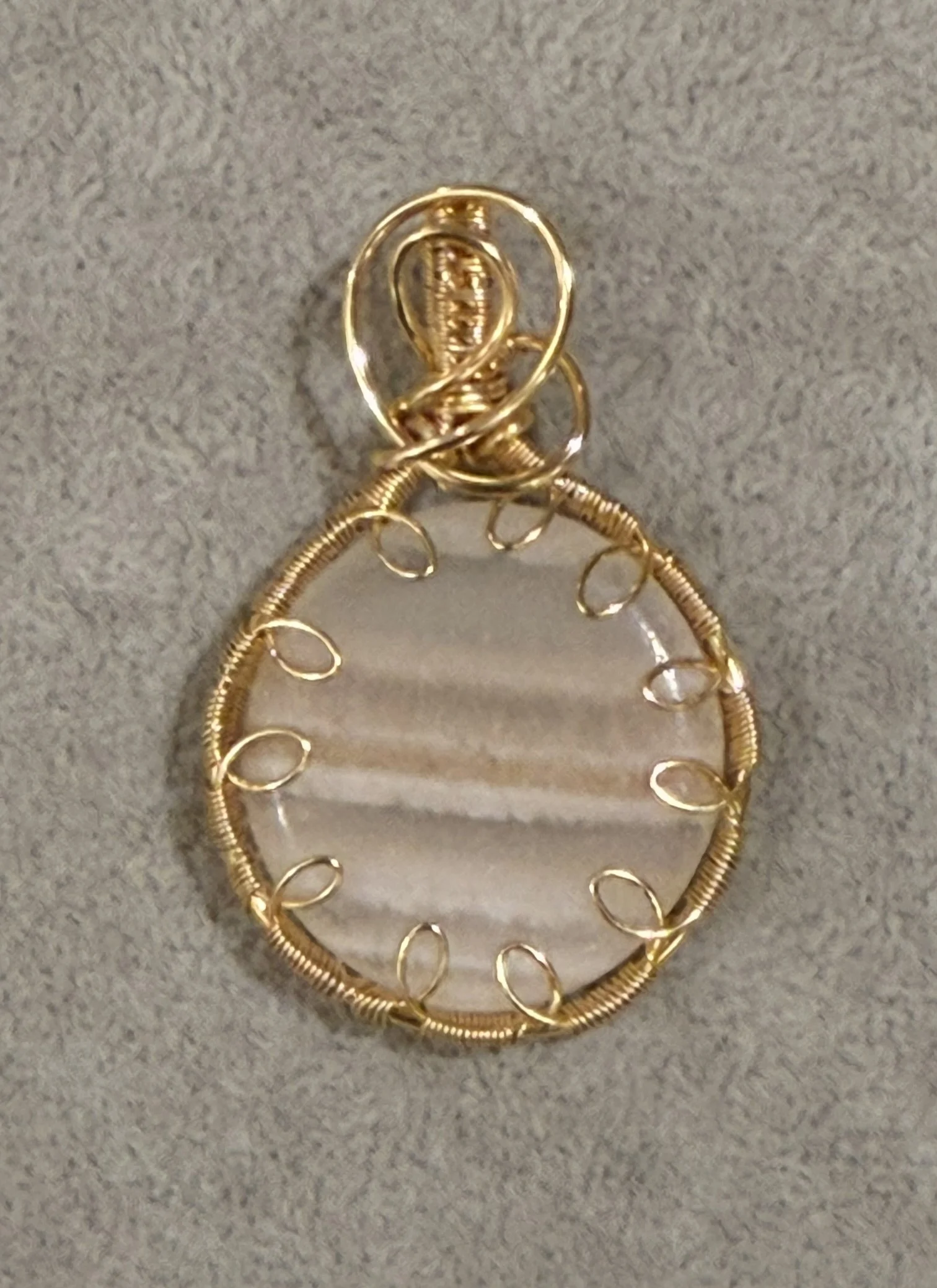 Gold-Plated Onyx Wire Pendant