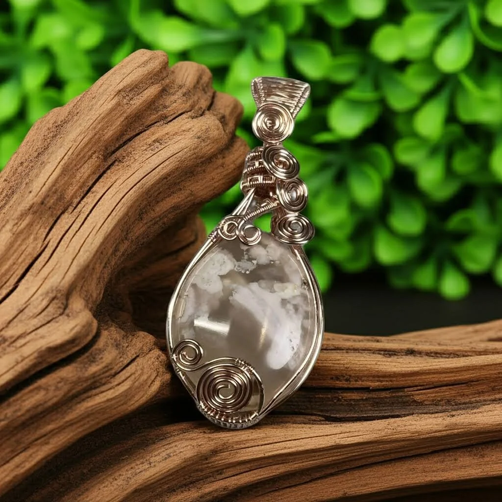 Cherry Blossom Agate Pendant