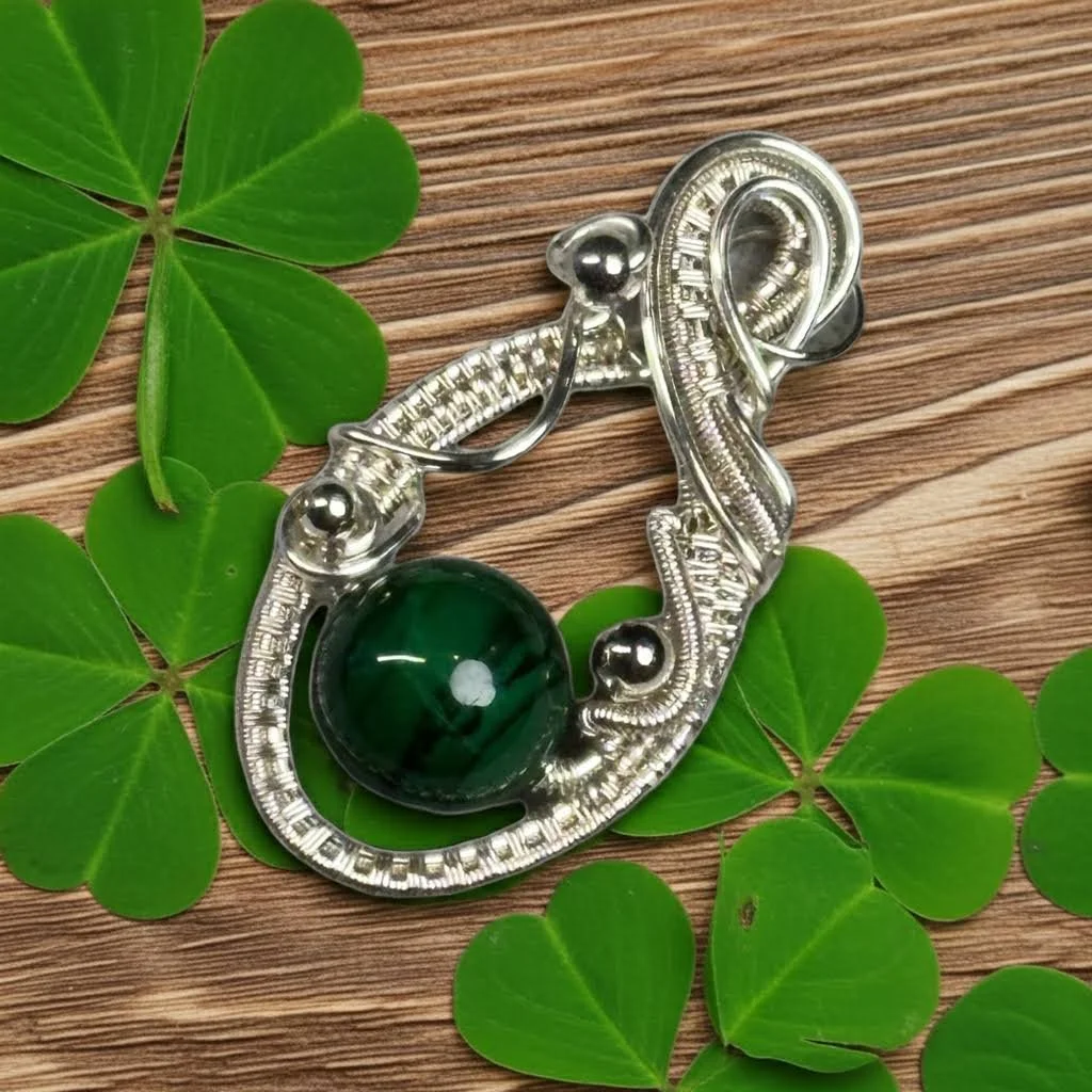 Malachite Wire Wrapped Pendant