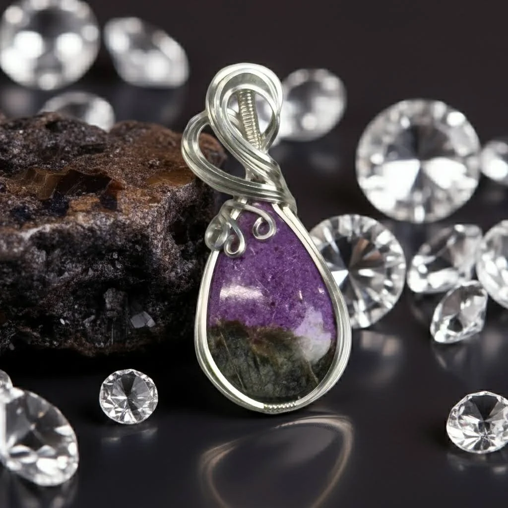 Atlantisite Wire Wrapped Pendant