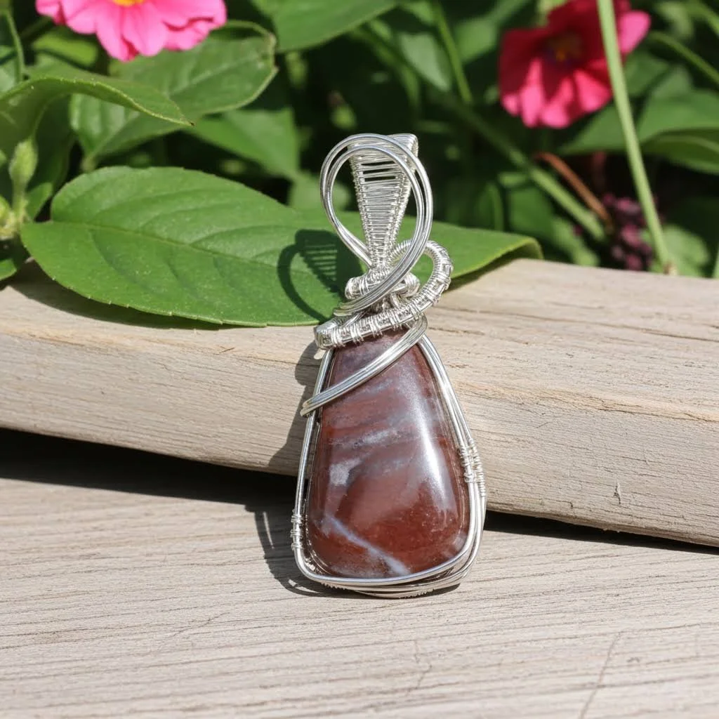 Brecciated Jasper in Silver Pendant