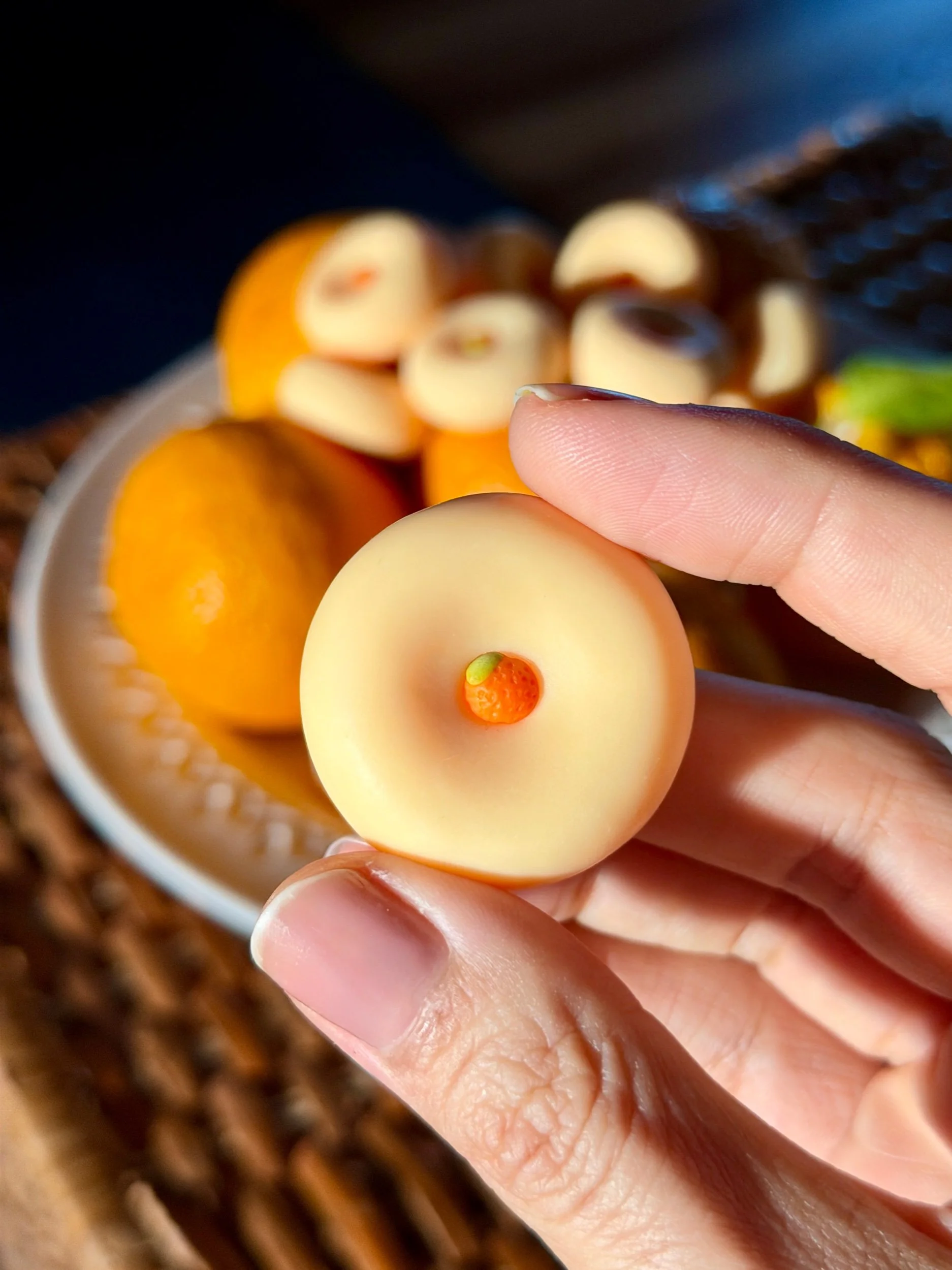 tangerine mochi (worry stone)