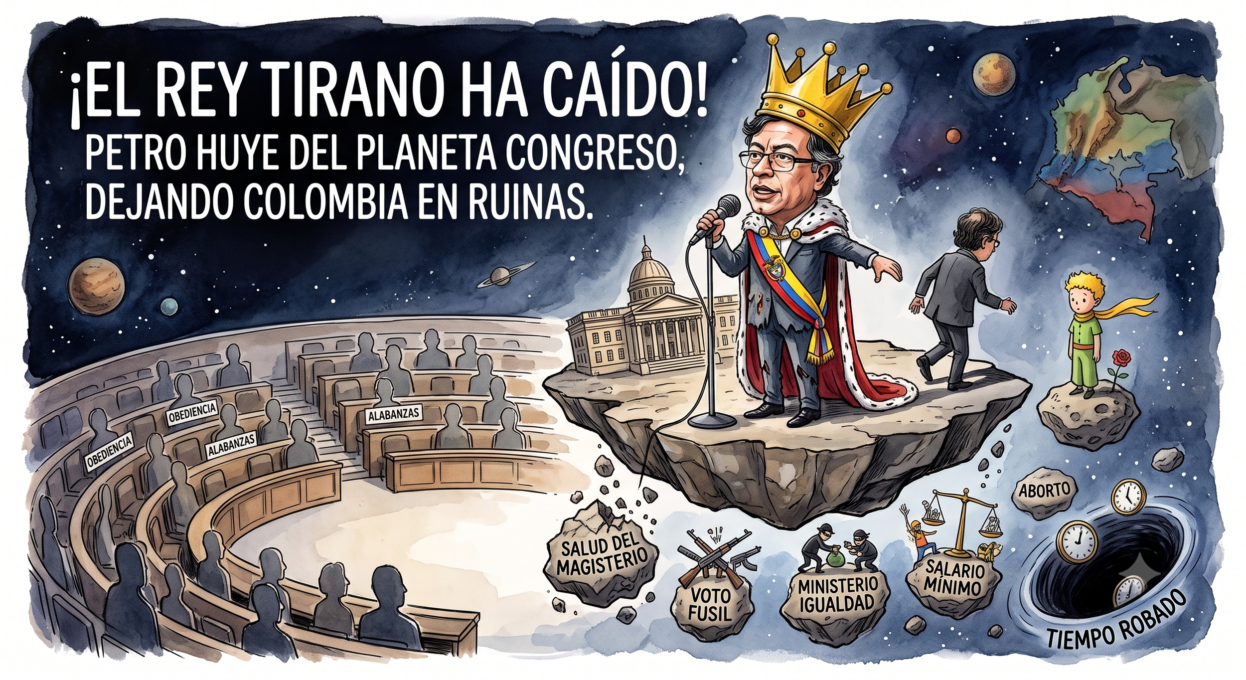 El último monólogo: La huida del Rey Tirano del planeta Congreso