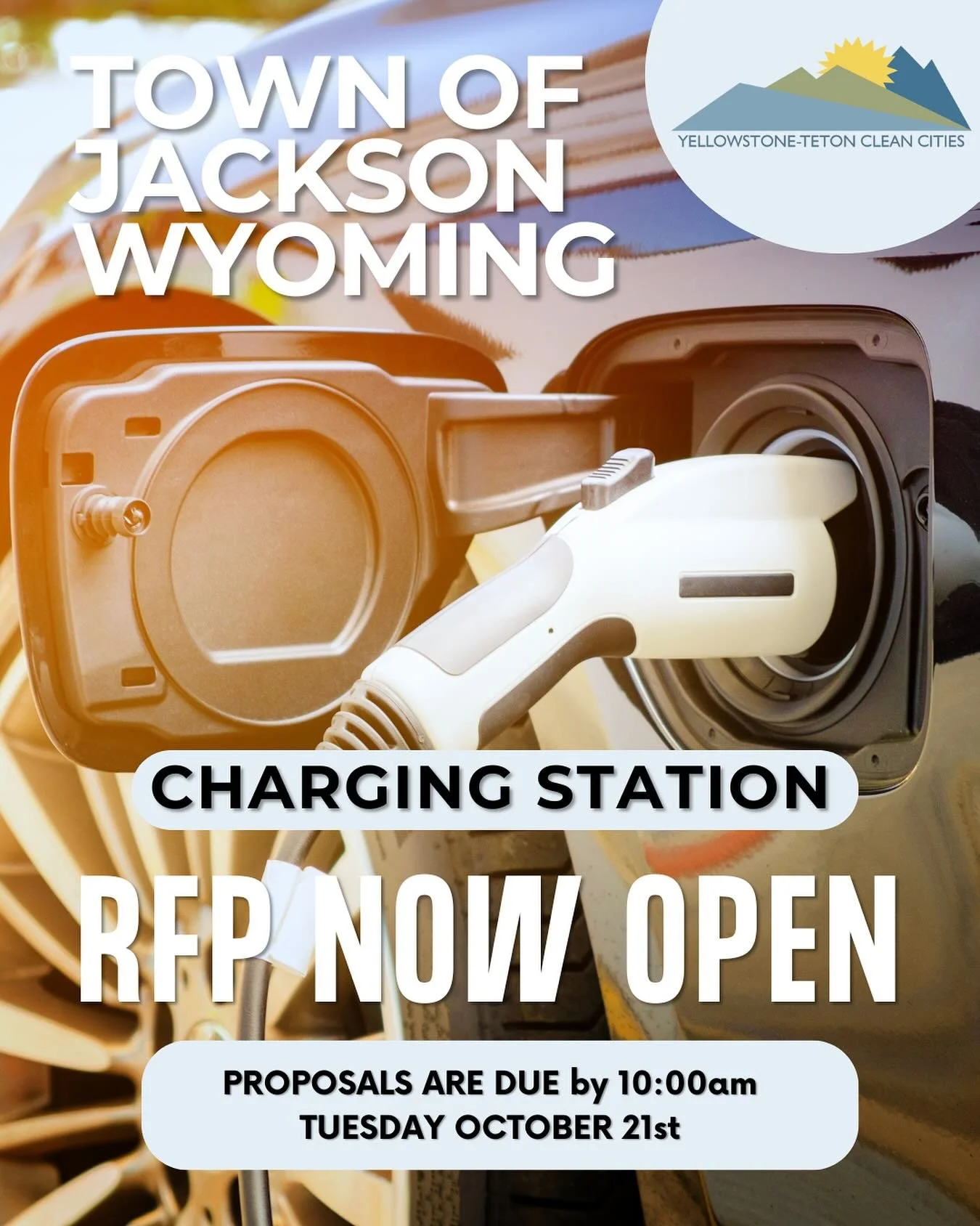 The Town of Jackson has issued a Request for Proposals for the following:
 🔌 Prepare design plans for the new EV charging stations. 
 🔌 Prepare National Environmental Policy Act (NEPA) paperwork. 
 🔌 Purchase new charging stations and associated