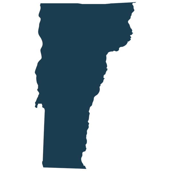 Outline map of the state of Vermont in the United States.