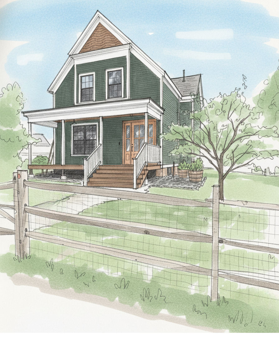 Red Barn Architecture Carpenters Colonial Exterior Render