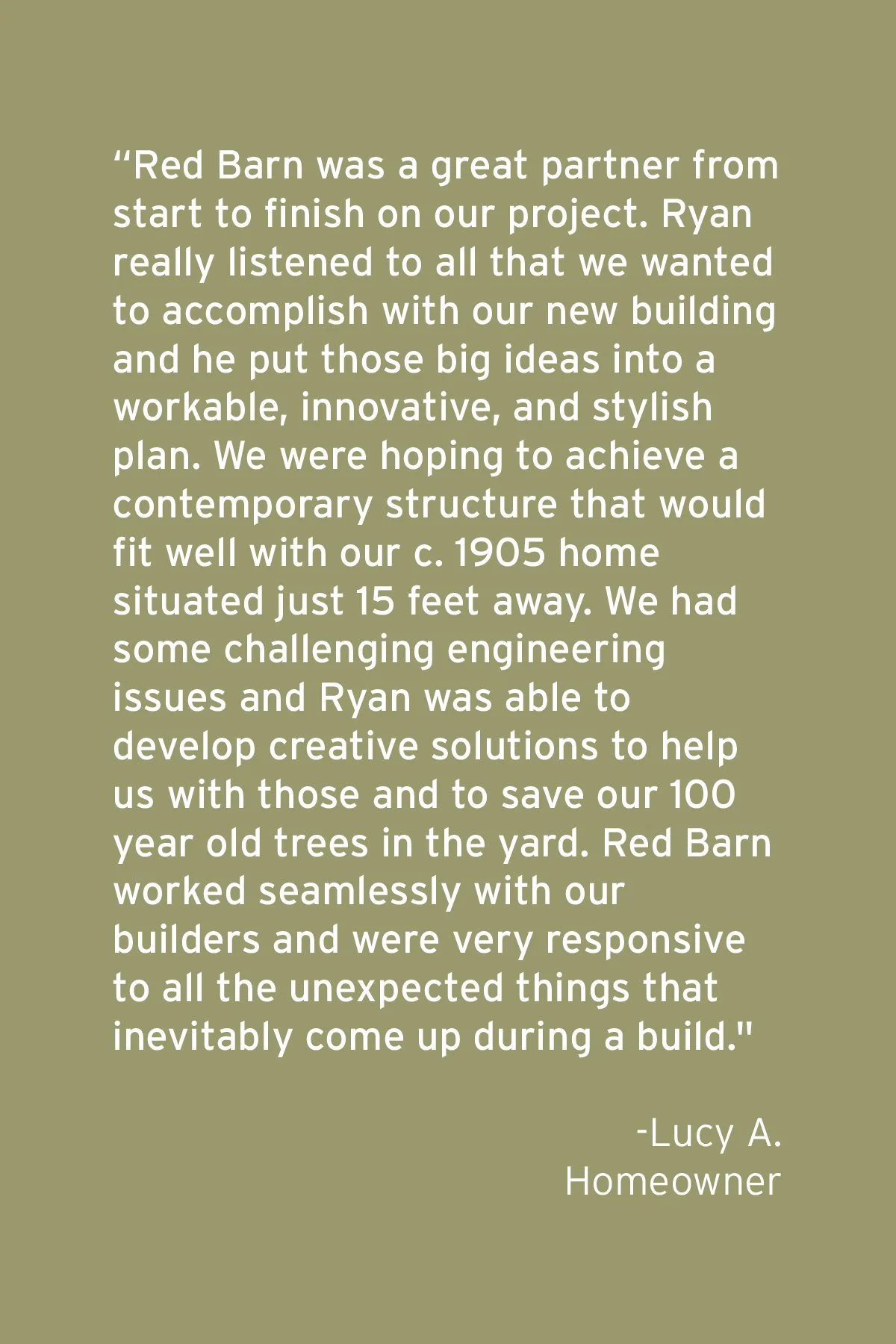 Red Barn Architecture Courtyard Carriage House Testimonial