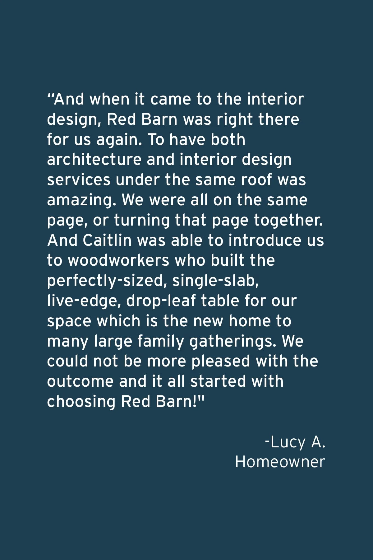 Red Barn Architecture Testimonial