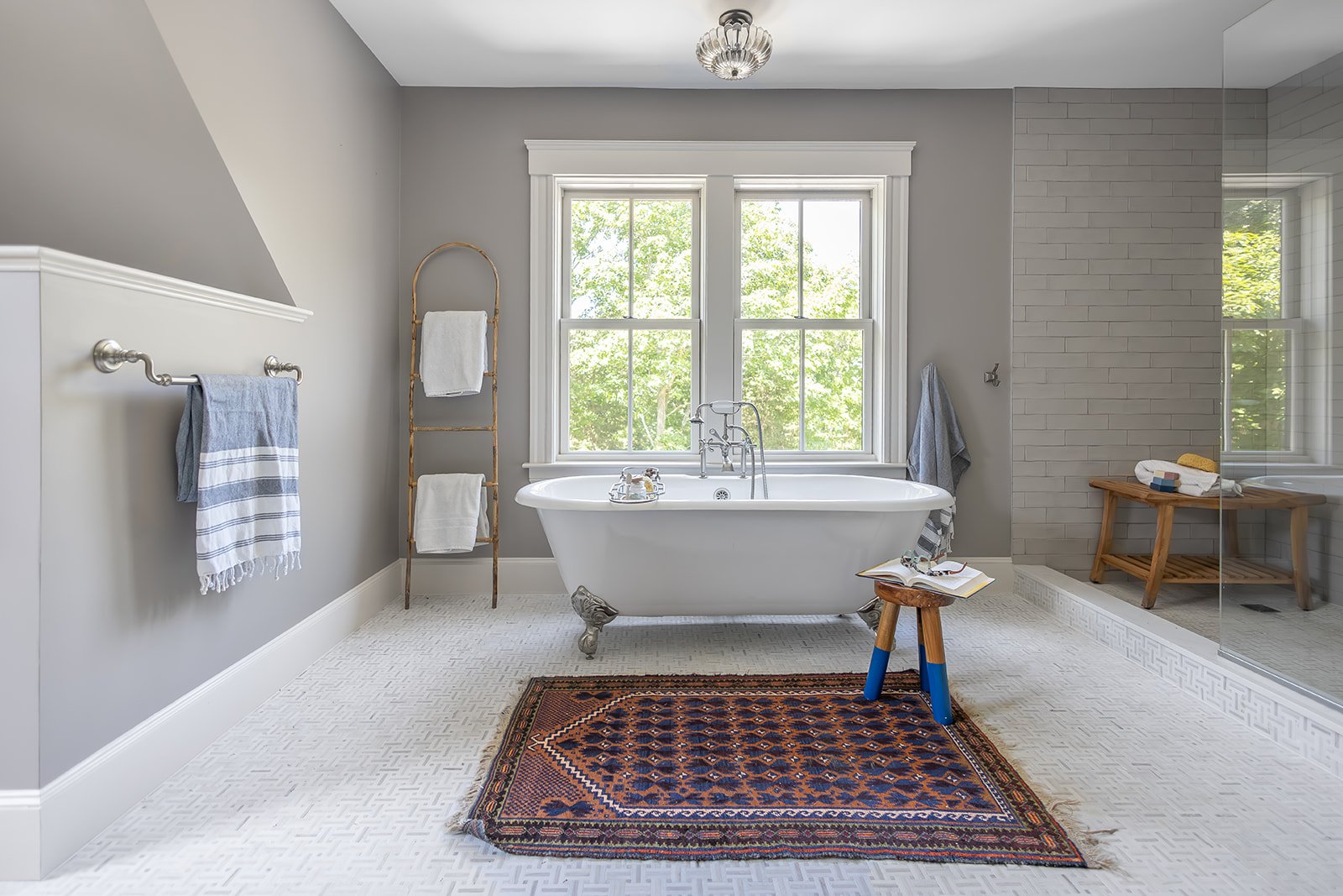 Red Barn Architecture Victorian Farmhouse Bathroom 