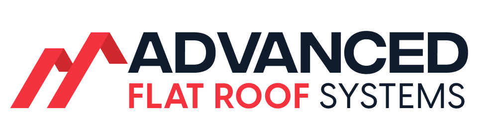 Logo for Advanced Flat Roof Systems with red and black graphic and text