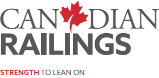 Canadian Railings logo with a red maple leaf