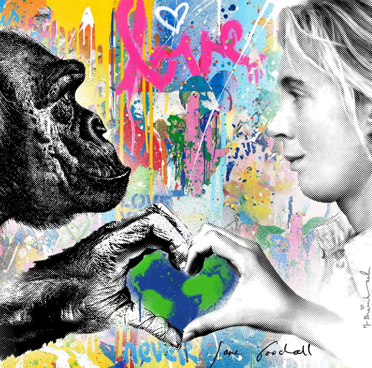 This year, the incredible @mrbrainwash created a series of stunning prints for Dr. Jane Goodall. She was genuinely moved by their beauty and so excited to share them with others.⁠
⁠
We&rsquo;re deeply honoured that he chose to create these pieces in 