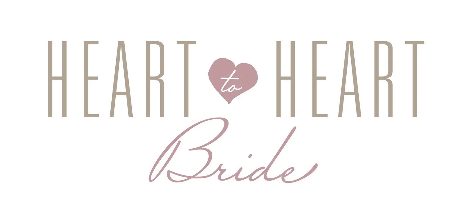 Text graphic reading 'Heart to Heart Bride' with a small heart shape between the words 'Heart' and 'to'.