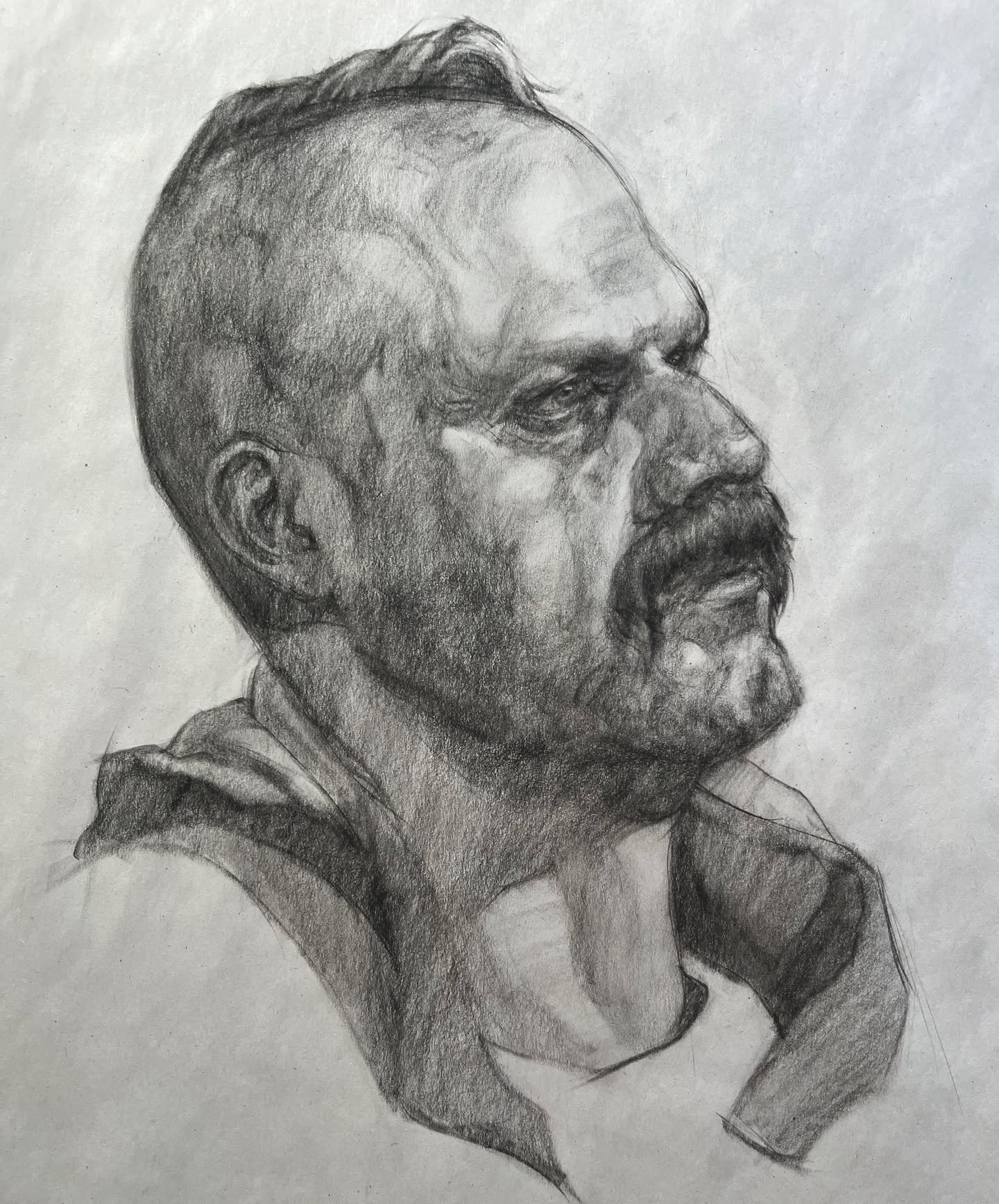 I drew @art_by_adam_russell as Count Orlok from Nosferatu (2024) at yesterday's portrait drawing class at the @bostonfigurecenter 
 
#art #artist #artwork #artistofinstagram #artistoninstagram #painting #paint #practice #lifedrawing #charcoal #portra