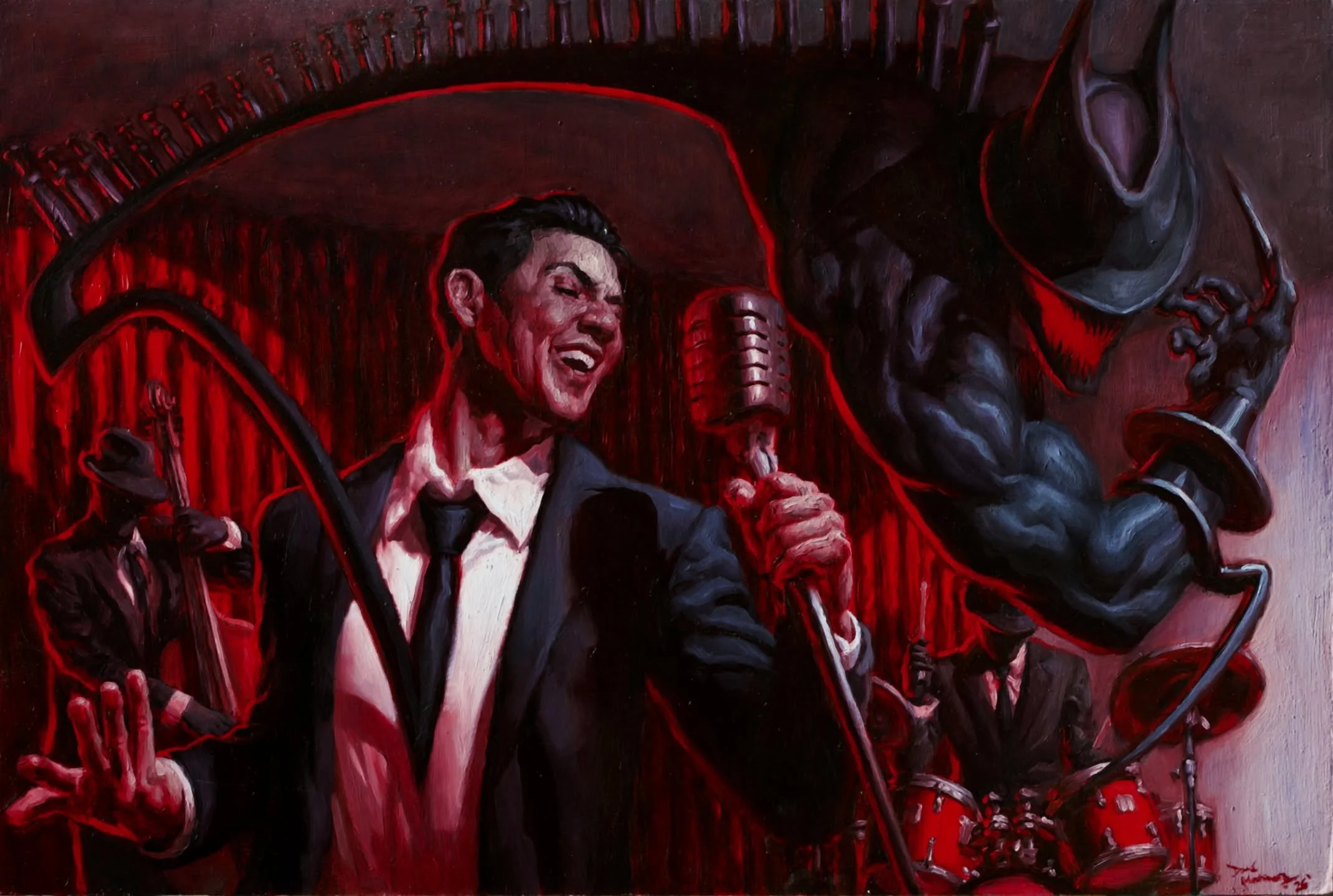 Louis and Merlo - Devilishly Dashing Duo
24"x16" Oil on panel
This has been done for a while but I didn't want to post this until after I had the means of taking a good photo.

#illustration #illustrator #painting #art