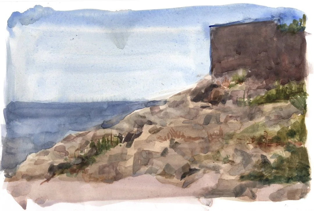 Cohasset Beach - 7.5"x11", Handmade watercolor on paper