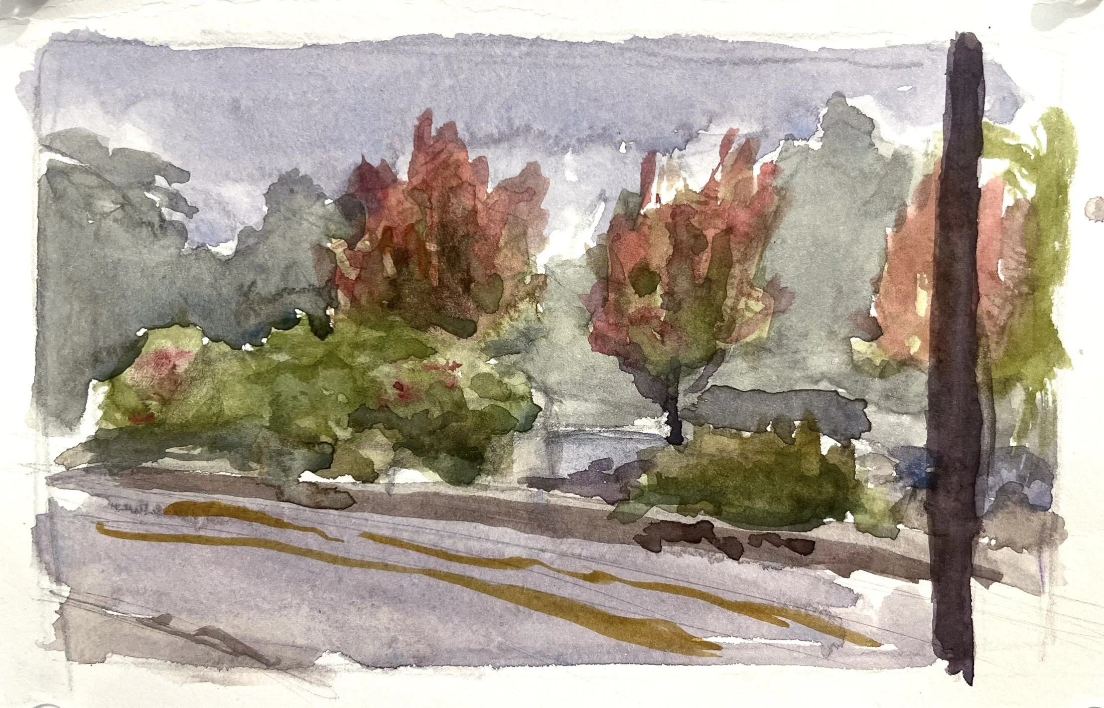 Side Street - 6"x9", Watercolor on paper