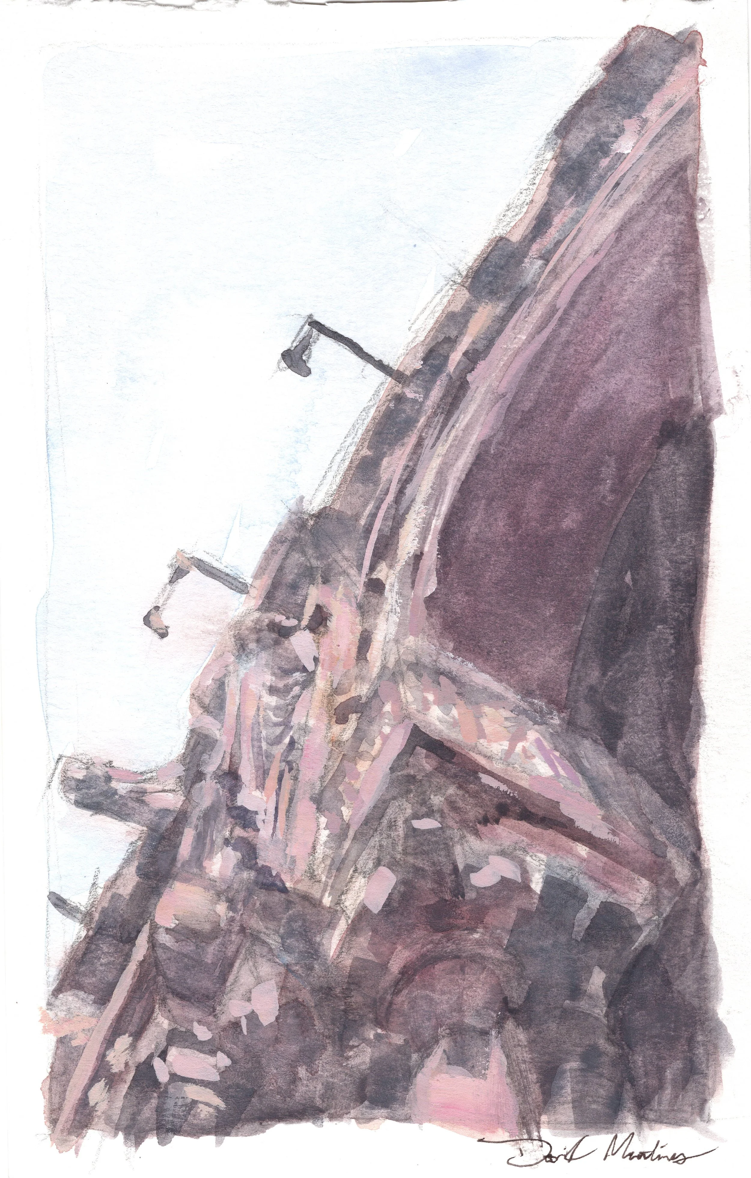 Trinity Church - 9"x6", Watercolor and casein on paper