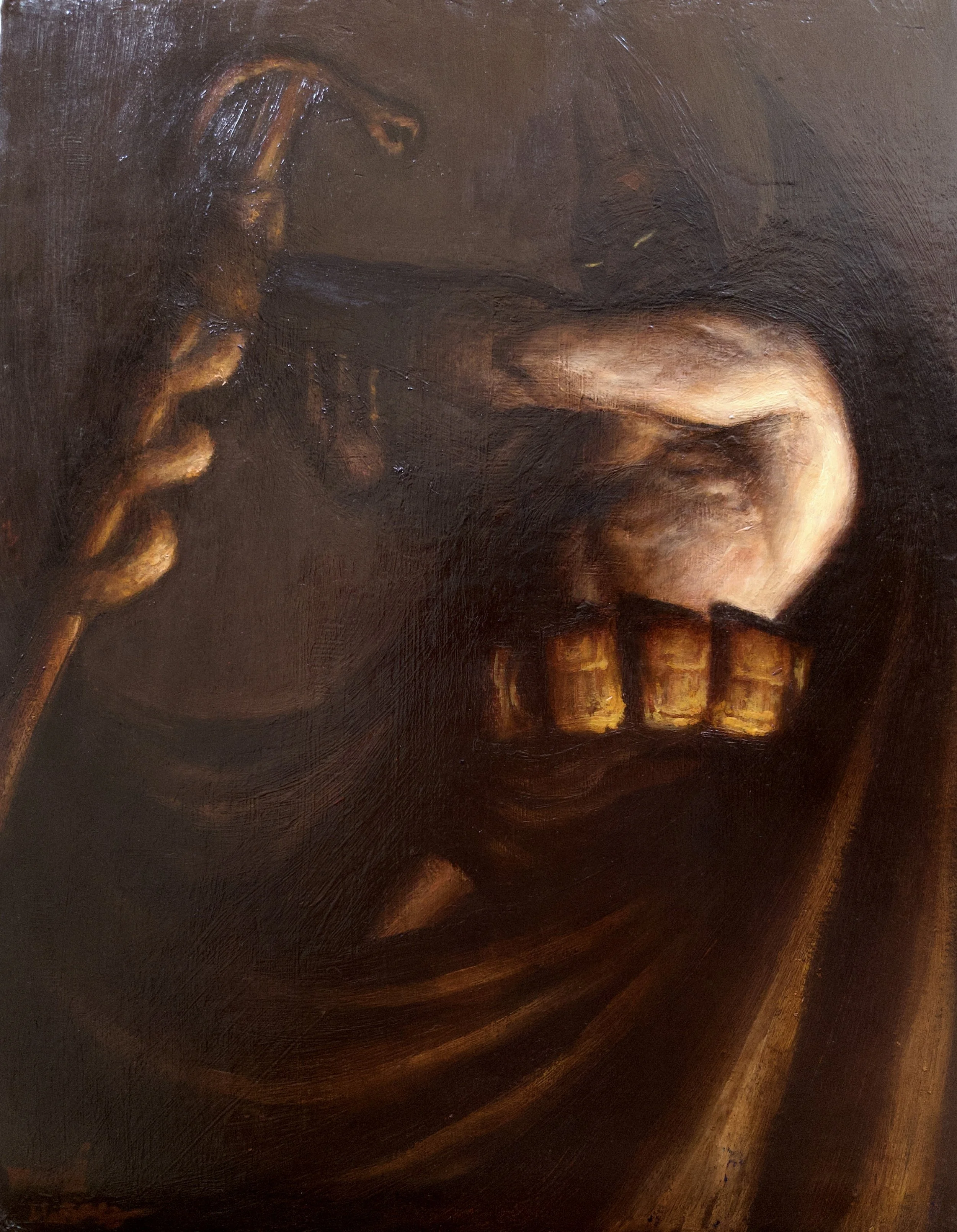 The Arkangel - 15" x 11.625", Oil on wood panel