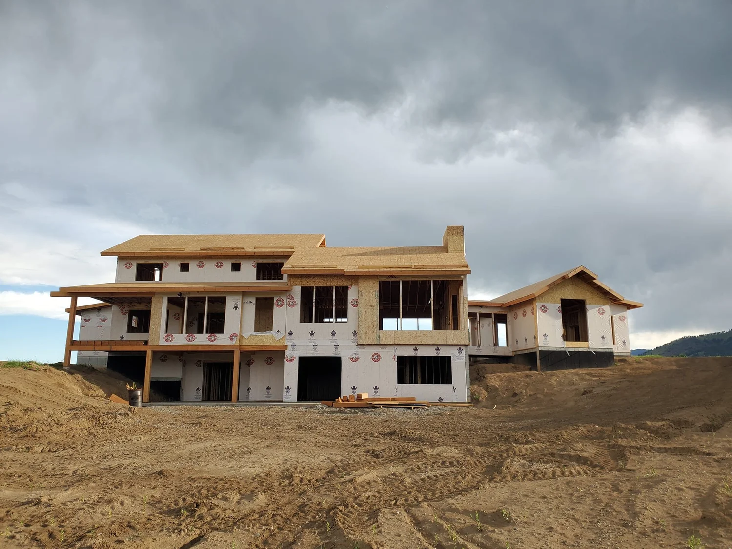 Home under construction by Skyline Customs in the Gallatin Valley
