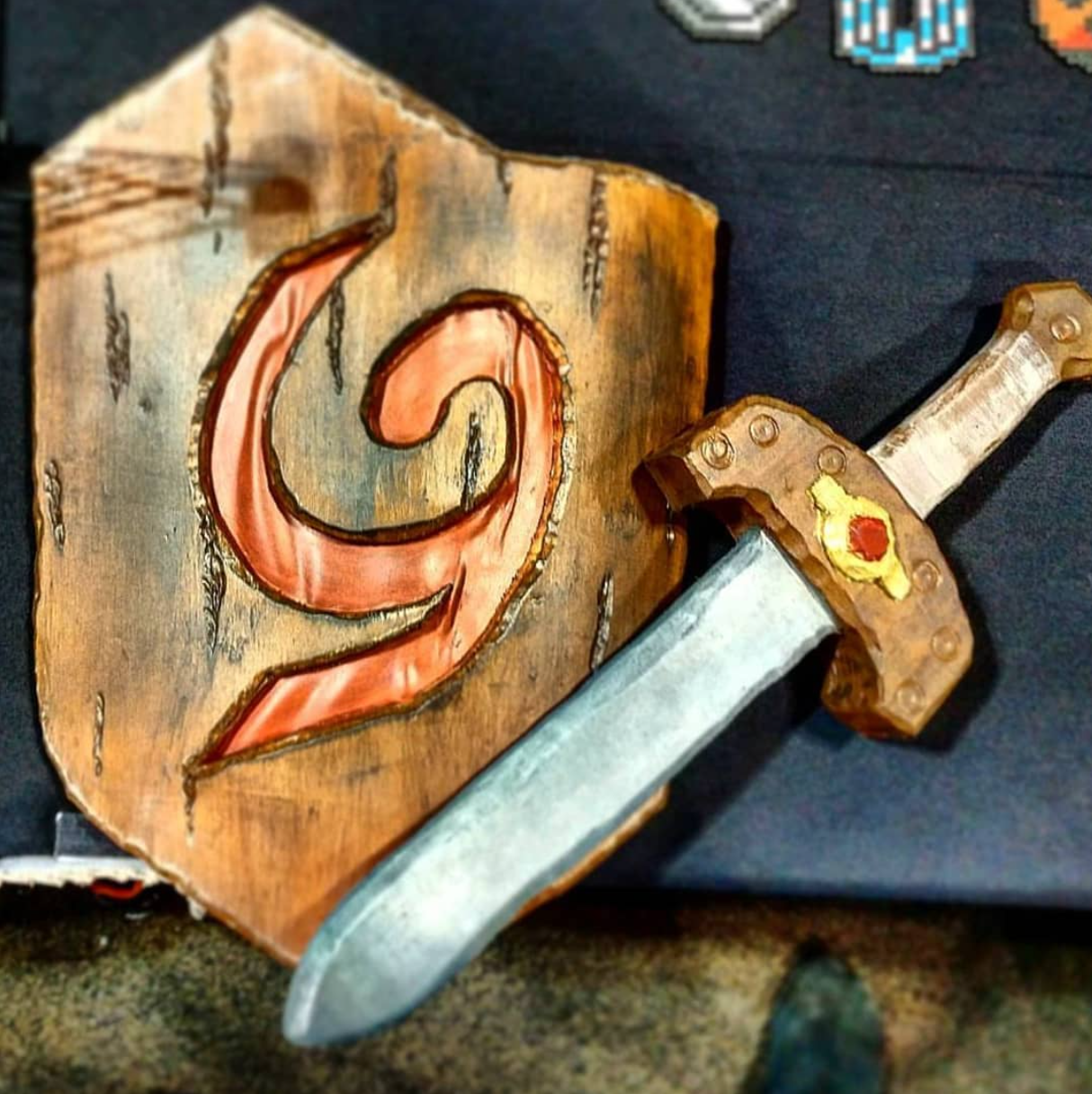 Deku Shield and Kokiri Sword - Ocarina of Time