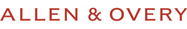 Text reading 'ALLEN & OVERY' in red on a white background