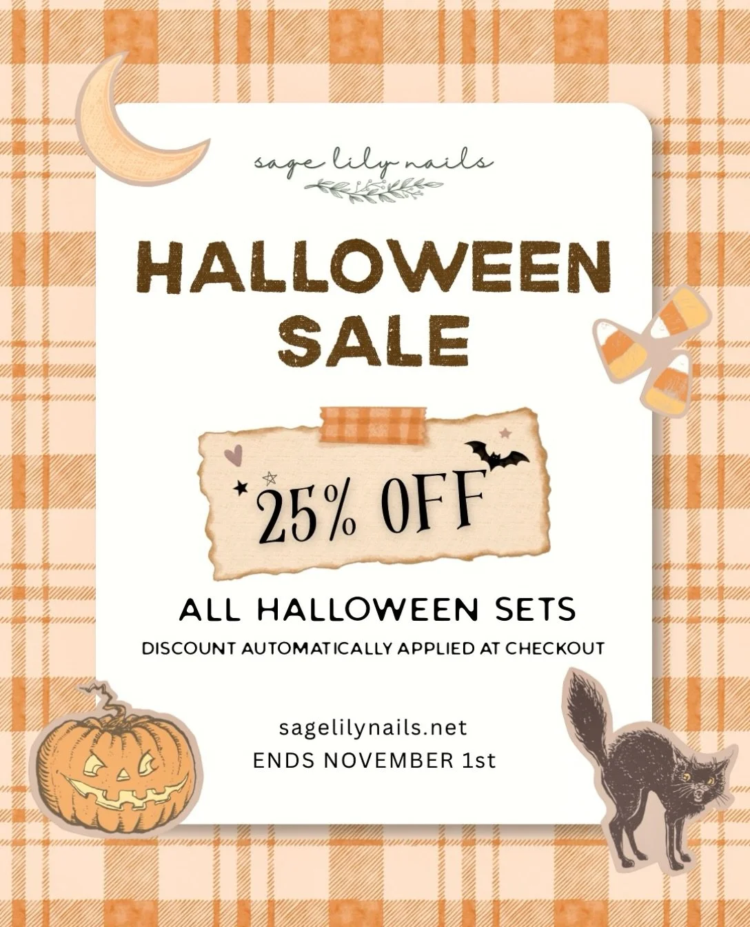 last chance to get halloween sets! get 25% off every set from now until nov 1st! 🎃👻💅🏻