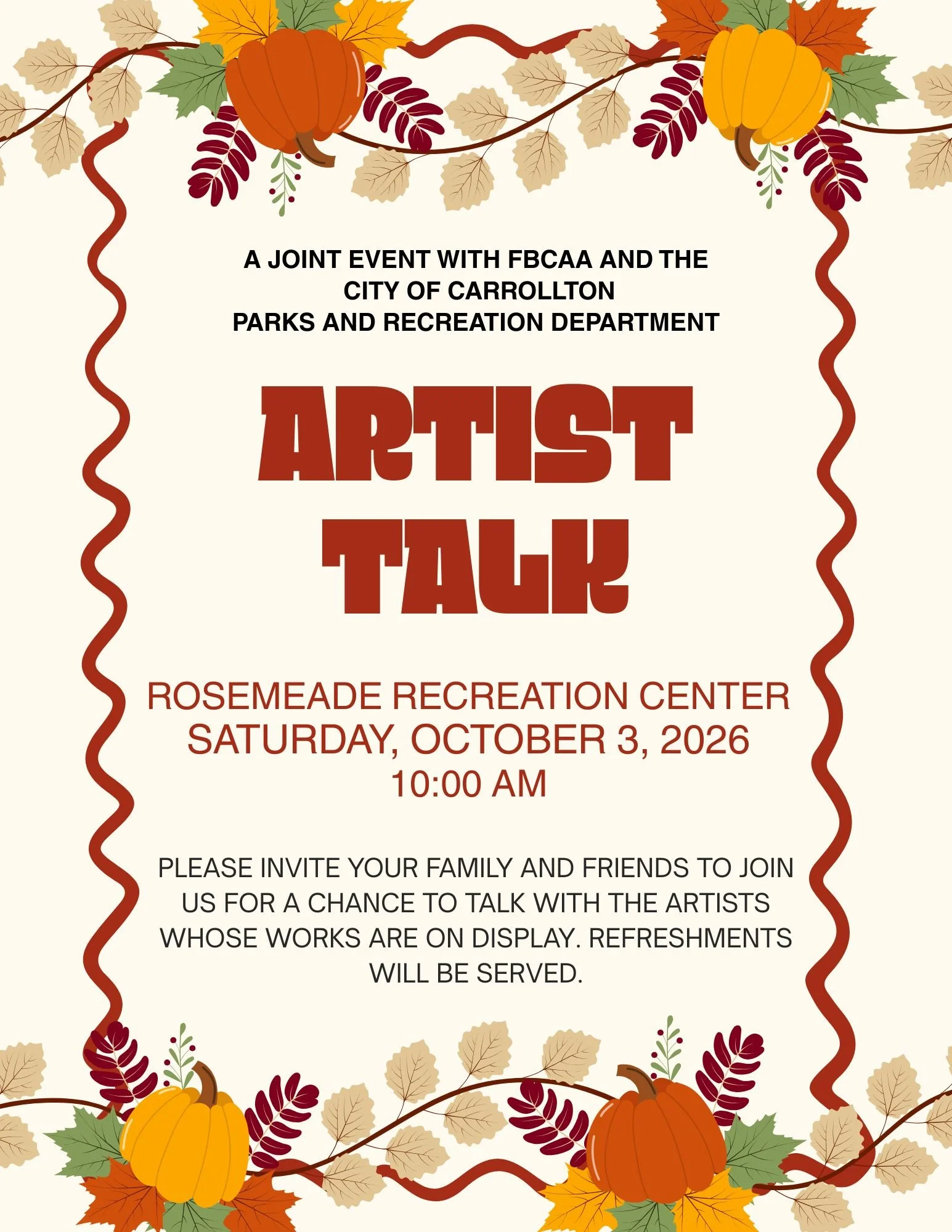 Art Talk and Reception