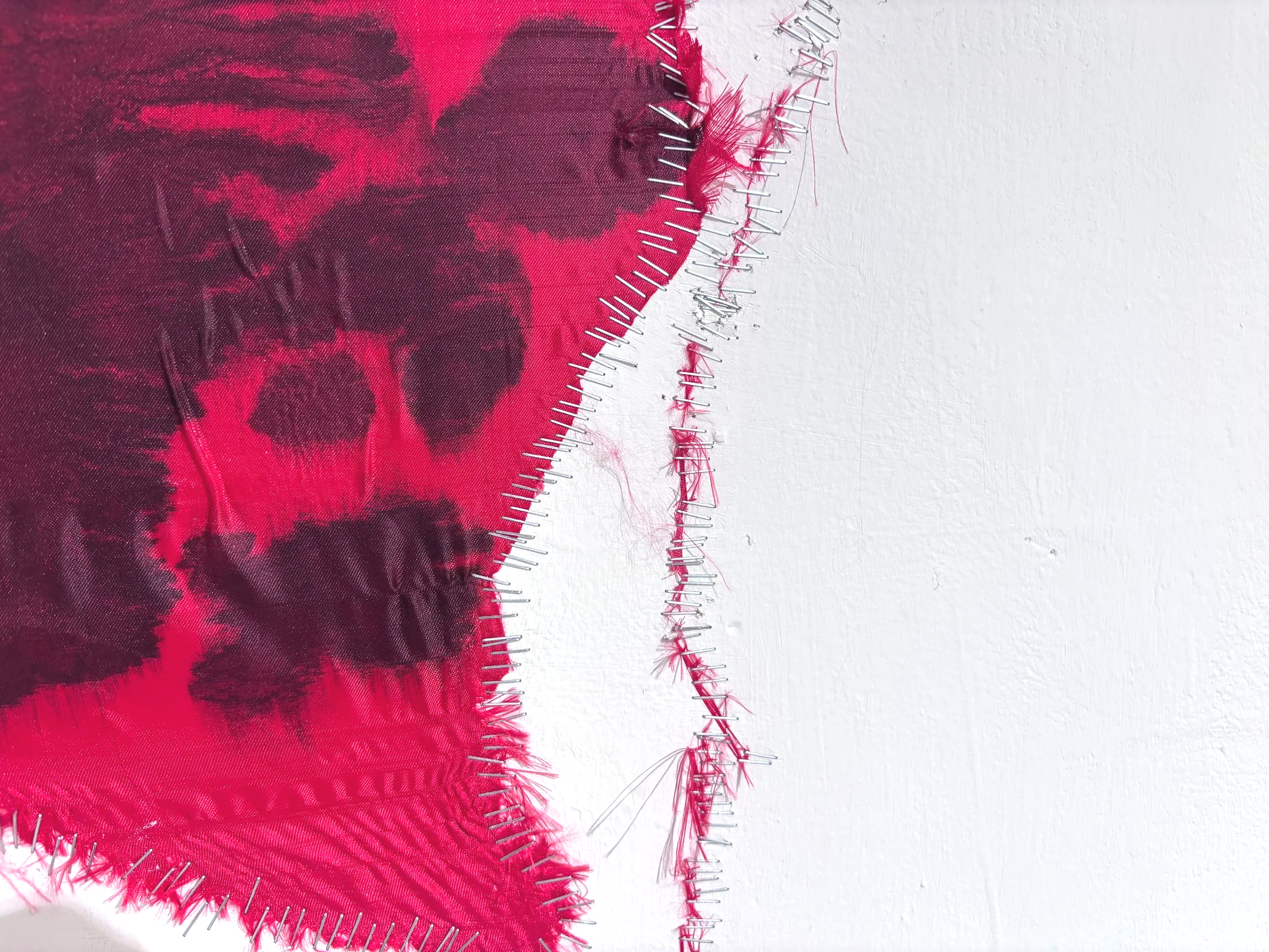 Installation Shot, School of Visual Arts, New York New York
Staples, India ink, silk, 
26 x 24 in
2026