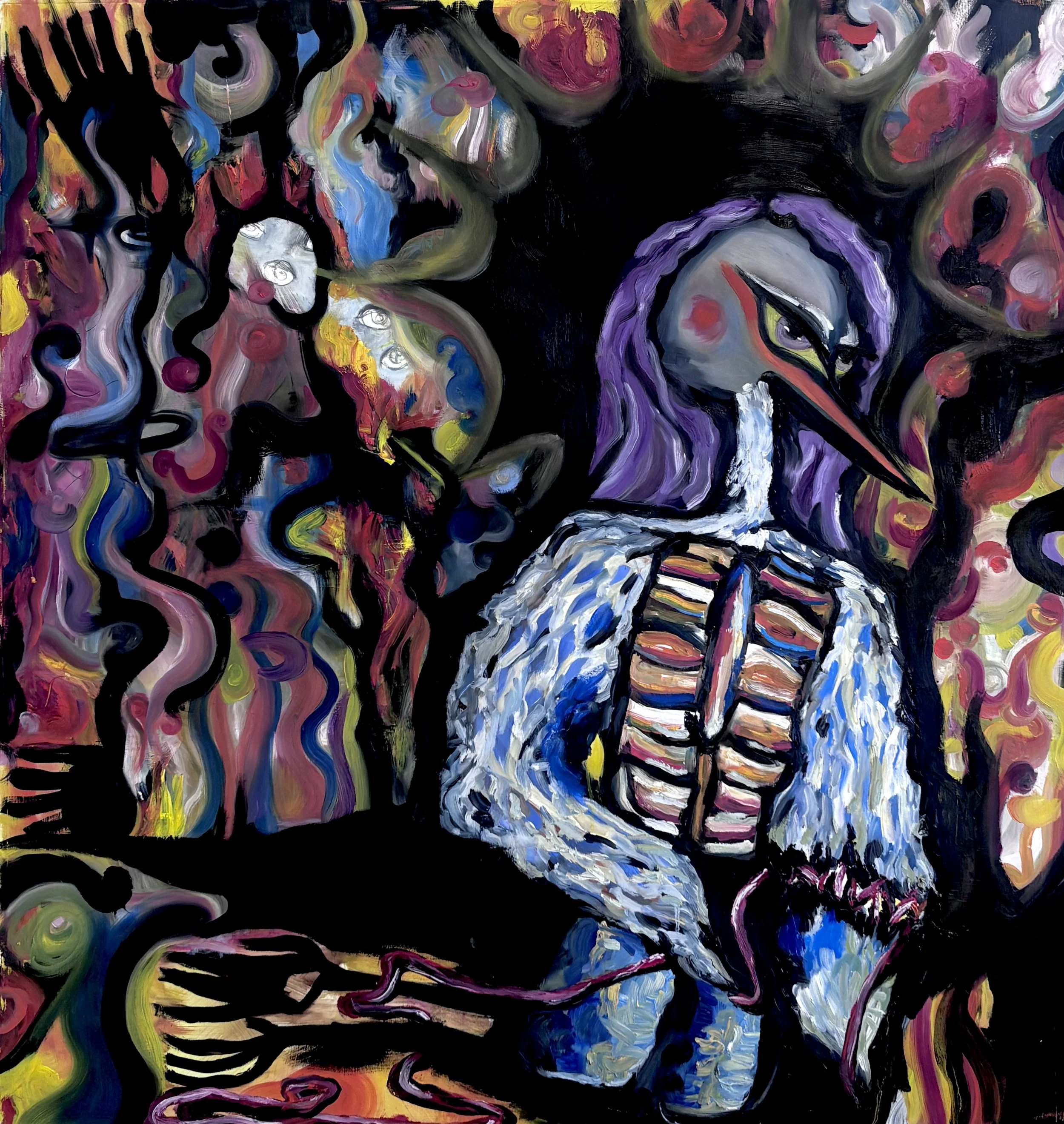 Mending
Oil paint on paper
41  × 44 inches
2026

