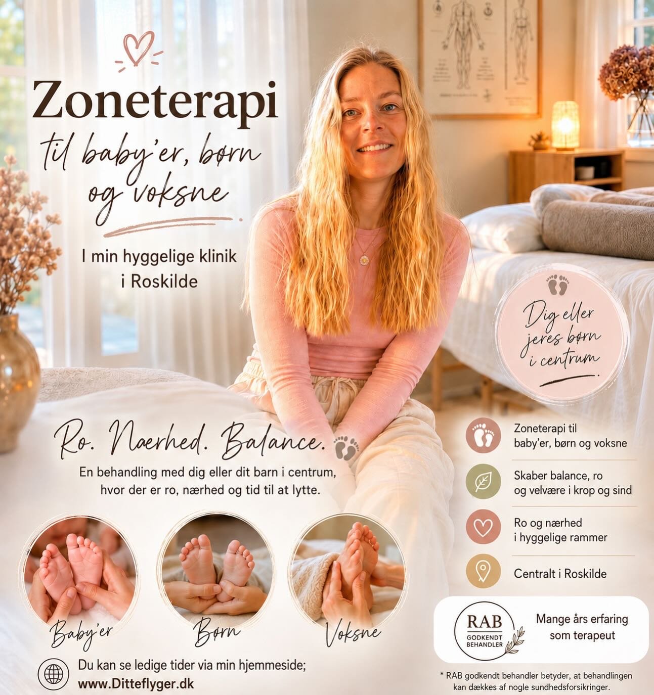 ✨ Ro. N&aelig;rhed. Balance. ✨

Har dit barn sv&aelig;rt ved at finde ro i kroppen?
Eller l&aelig;nges du selv efter et pusterum med tid til n&aelig;rv&aelig;r og velv&aelig;re? 🌿

Hos mig i Roskilde tilbyder jeg zoneterapi til babyer, b&oslash;rn o