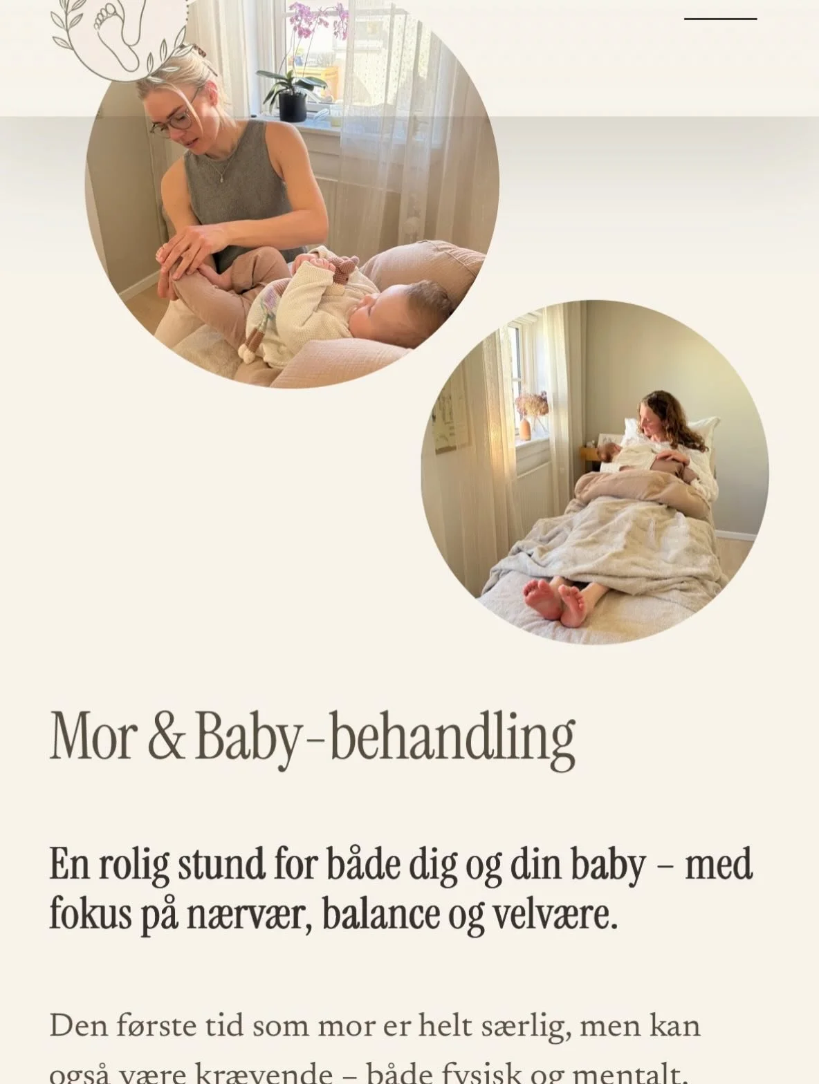 🤍 NYHED I KLINIKKEN &ndash; Mor &amp; Baby-terapi 🤍

Den f&oslash;rste tid med en baby er noget helt s&aelig;rligt. Fyldt med k&aelig;rlighed, n&aelig;rv&aelig;r og nye oplevelser &ndash; men ogs&aring; med s&oslash;vnmangel, bekymringer og en krop